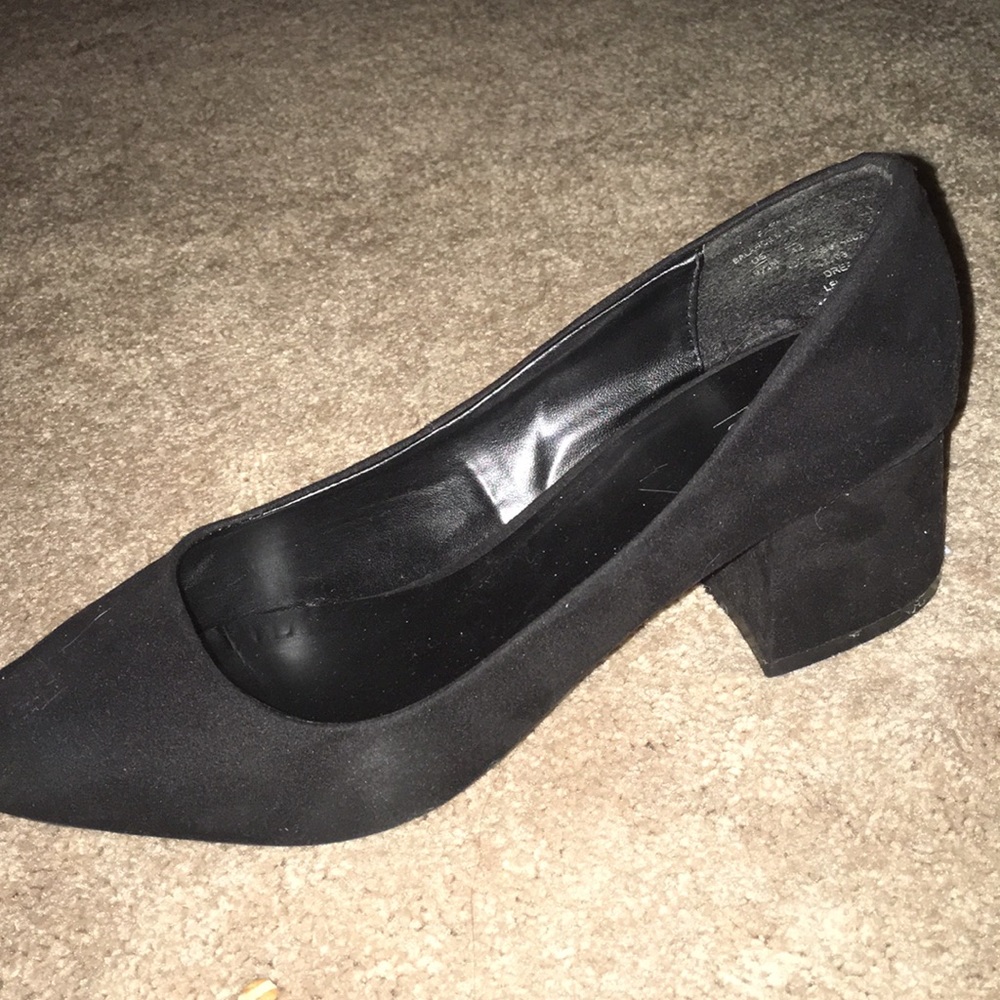 Simply styled black wedge heels